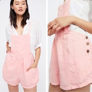 Free People Linen Overalls